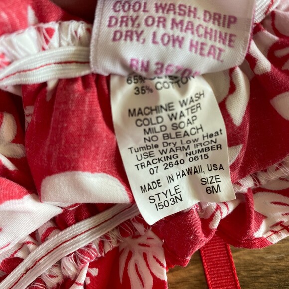 RJC Made In Hawaii Red Hibiscus Tank/Dress Girls’ 6 Months - Picture 4 of 6